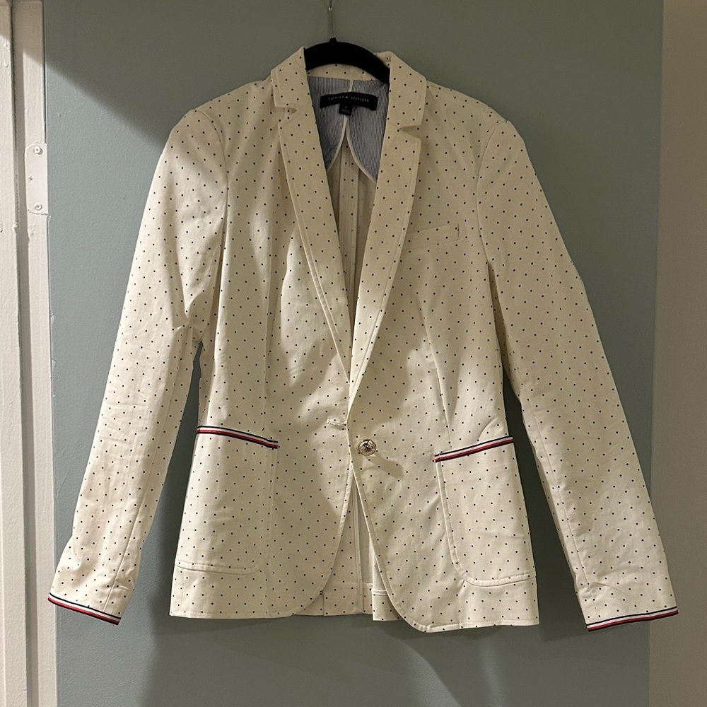 Tommy Hilfiger Ivory Blazer with Navy Dots